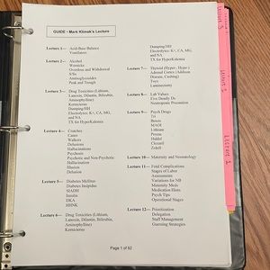 PRINTED NURSING MARK K NOTES